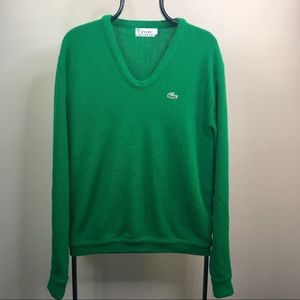 True Vintage Izod Lacoste Large Grandpa V-neck Pullover Sweater Old Money
